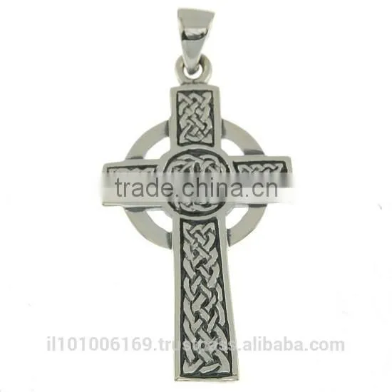 Medium Celtic Cross Silver Pendant, Pn145 photo-3