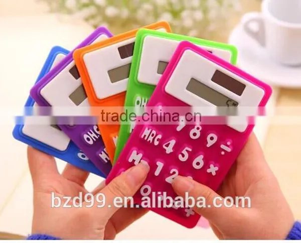 Promotion Calculator Gift Mini Silicone Porket Solar Power Calculator / Logo Customized OEM Electronic Manufacturer photo-3