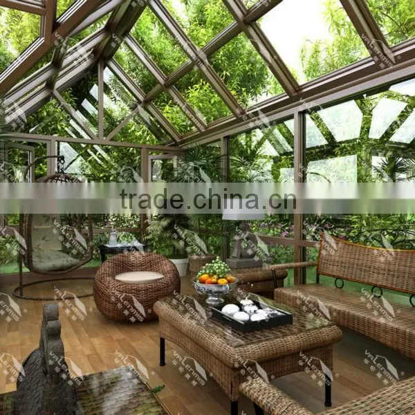 Luxurious Triangle Roof Aluminum Alloy Sun Room/glass House/greenhouse More Change photo-2