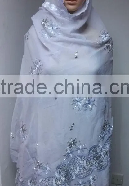 SCF -0108 White 2016 New Coming Design Nice Muslim Embroidery Scarf ,shawls , Pashmina Shawl Scarf , Fashion Women Long Scarf photo-6
