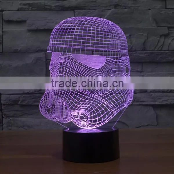 White Knight Shape USB + Battery Operated 3d Acrylic Illusion 7 Color Changing Night Light for Children Led Magnetic Lamp photo-4