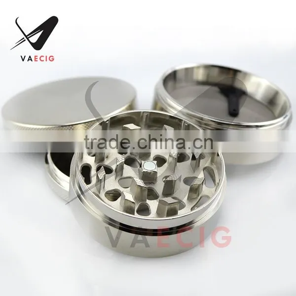 HERB GRINDER: High Quality Premium Craftsmanship! Large Silver 2.5" 4 Part Zinc Alloy Herb, Spice, Tobacco, and Pollen Grinder. photo-2