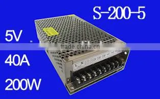 5V 40A 200W LED Power Supply (S-200-5, AL)