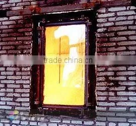 Steel Wooden Fire Door Viewport Flameproof Glass Factory Installation