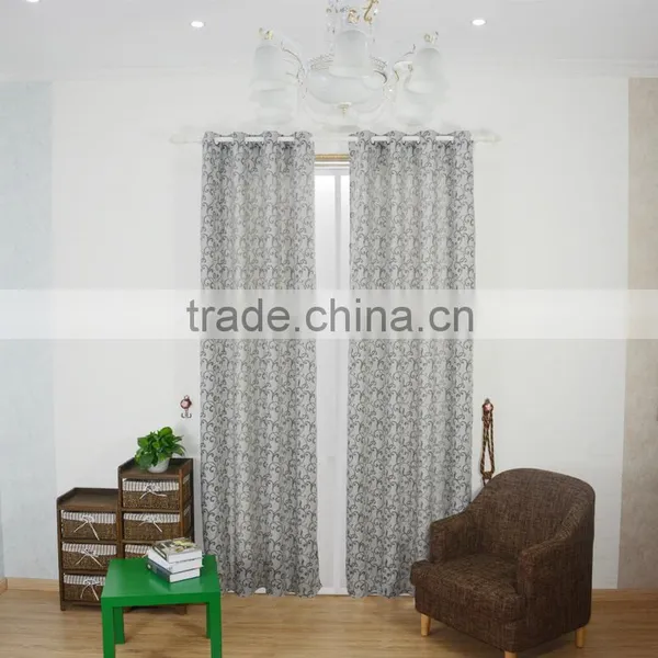 New Arrival Small Branches100% Polyester Linen Like Jacquard Curtain Fabric photo-6