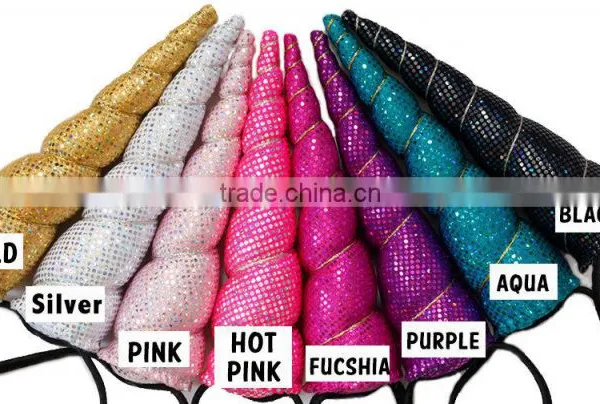 Novelty 2016 Rainbow Coloring Unicorn Plush Costume Horn Headband Unicorn Horn Quality Choice photo-4