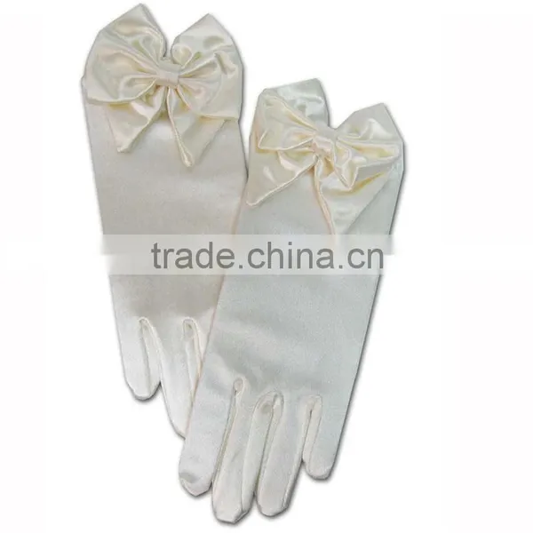 2016 Fashion Coral Rose Design Satin Gloves photo-6