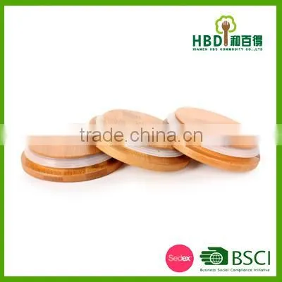 High Quality Bamboo Lid for Candle Jar With Silicone Ring Wholesale photo-3