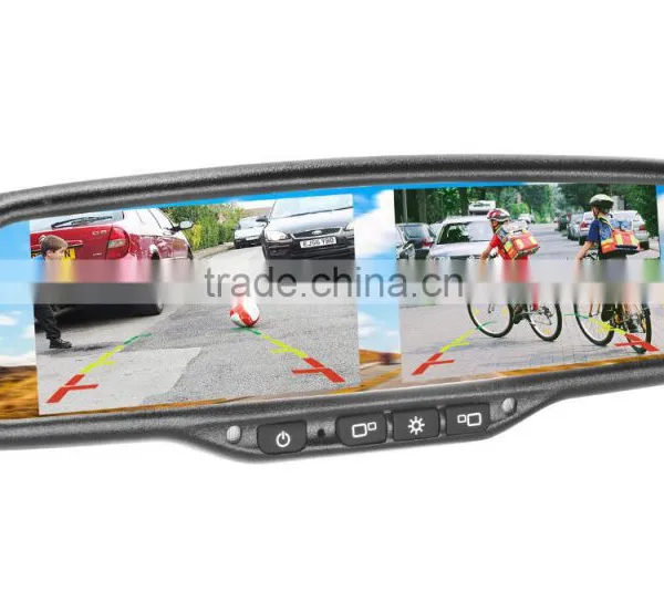 Car Multiple Display Mirror Monitor Dual 4.3 Inches LCD Screen Rearview Car Mirror With Camera photo-5