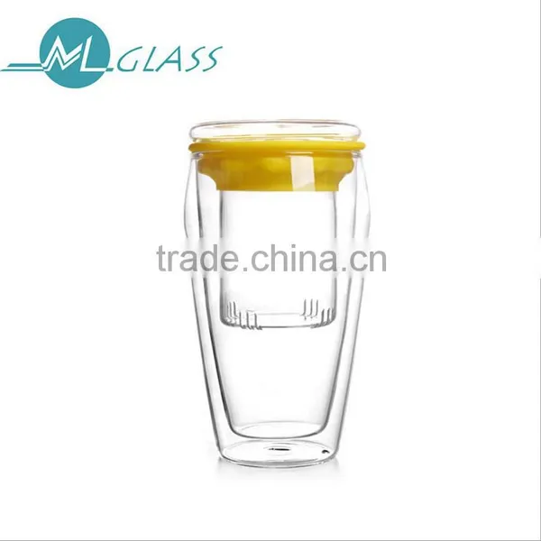 Portable Double Wall Glass Tea Infuser Bottle With Tea Strainer photo-5
