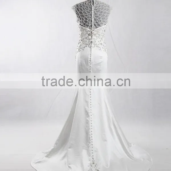 RSW907 Detachable Illustion Neckline Sexy Strapless See-Through Embroidery Designs For Mermaid Wedding Dress photo-6