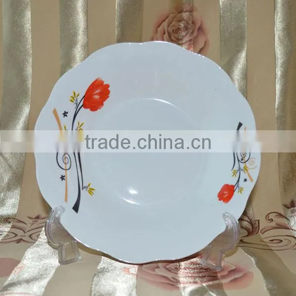 Plain White Porcelain Plate Round Shape With Modern Decal photo-3