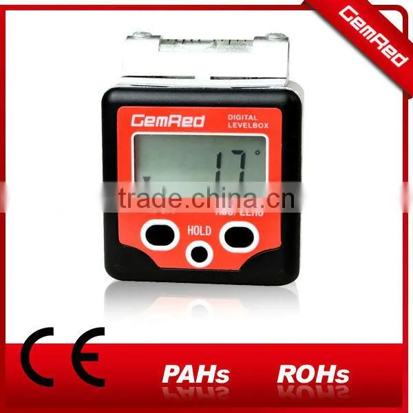 electronic protractor with spirit bubble wheel alignment sensor