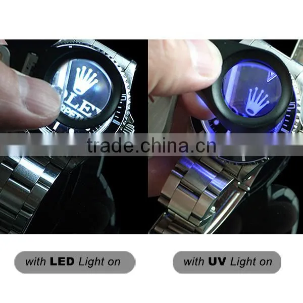 Mini 30X Jeweler Loupe Magnifier + LED & UV Light 21mm Lens Jewel Identifier Tool photo-4