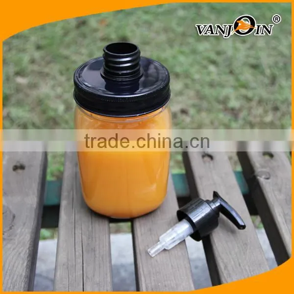 500ML Clear Round Plastic Pump Spray Jar for Shampoo photo-4