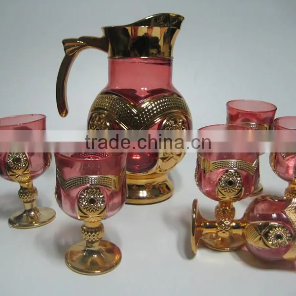 7pcs Golden Glass Set,7pcs of Gold Plated Glassware Sets photo-6