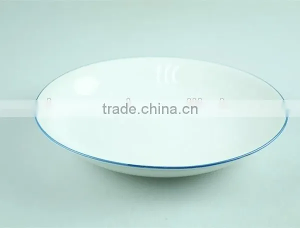 5pcs White Porcelain Dinner Set With Green Rim Stock,dinnerware Sets photo-3