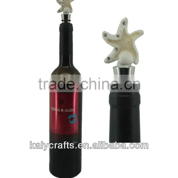 Wedding Gifts Starfish and Seashell With Wine Bottle Stopper