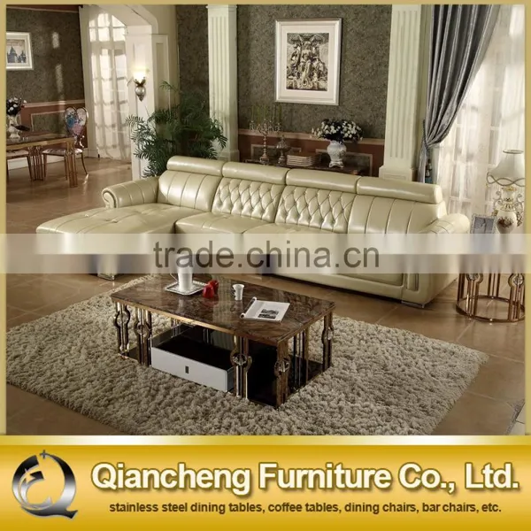 2017 Rose Golden Stainless Steel Coffee Table Set photo-4