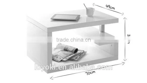 GLOSSY WHITE MODERN COFFEE TABLE REX SOFA SIDE TABLE photo-6