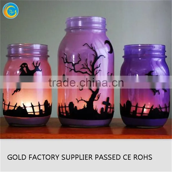 Antique Wooden Candle Holders Halloween Jar photo-3
