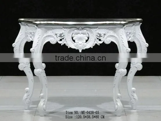 French Style Living Room Furniture Console Desk With Marble Top photo-6
