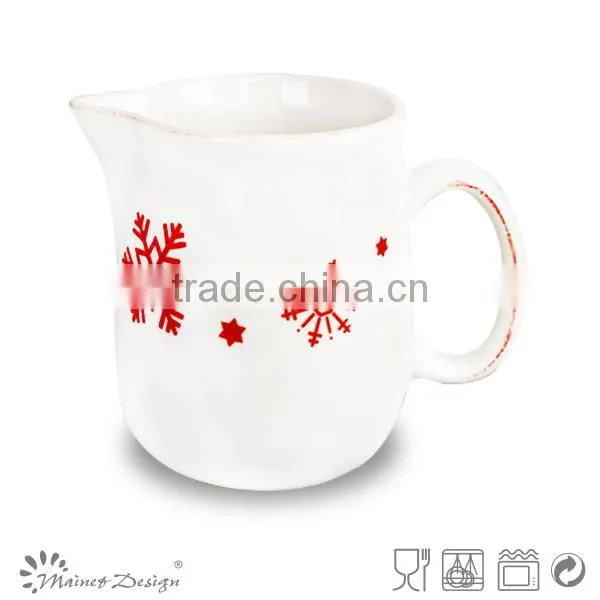 Ceramic Cheap Stoneware Snow Design Creamer