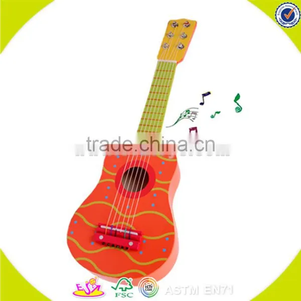 Wholesale Toy Musical Instrument Wooden Toddler Guitar Lovely Pink Wooden Toddler Guitar W07H021 photo-3