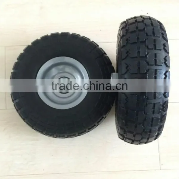 Flat Free Wheelbarrow Tyre 10 Inch 3.5-4 Solid Pu Foam Tire photo-2