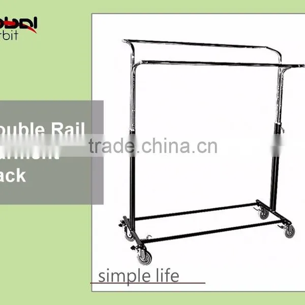 New Product Collapsible Clothing Display Folding Garment Hanging Rack photo-6