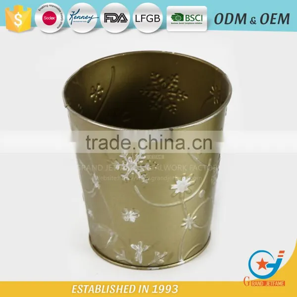 Wholesale Powder Coated Metal Homeware Embossing Outdoor Flowers in Pots Wholesale Metal Pots Face Flower Pot photo-2