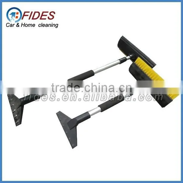 Car Window Squeegee Telescopic Snow Brush With Ice Scraper and Rubber Wiper photo-2