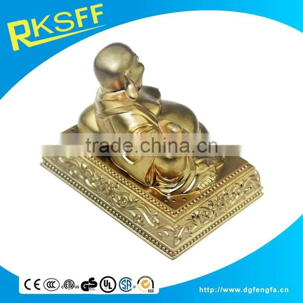 Shiny Gold Metal Alloy Lying Buddha Statue photo-2