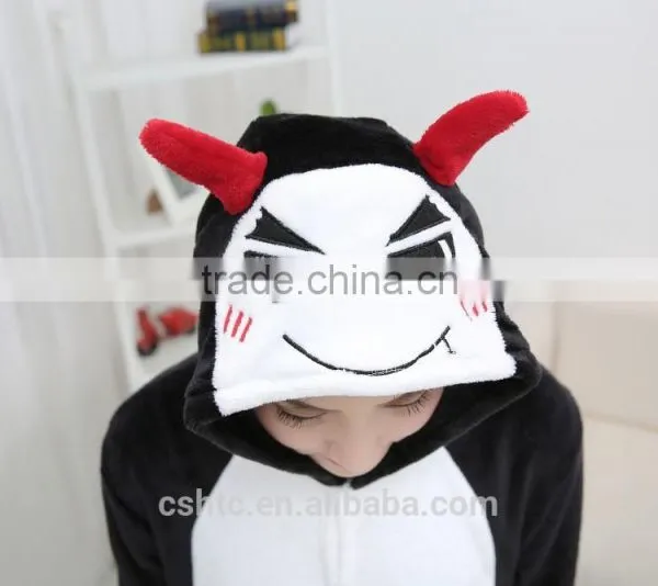Flannel Cartoon Adult Animal Jumpsuit Animal Pajamas Jumpsuit Devil Design photo-3