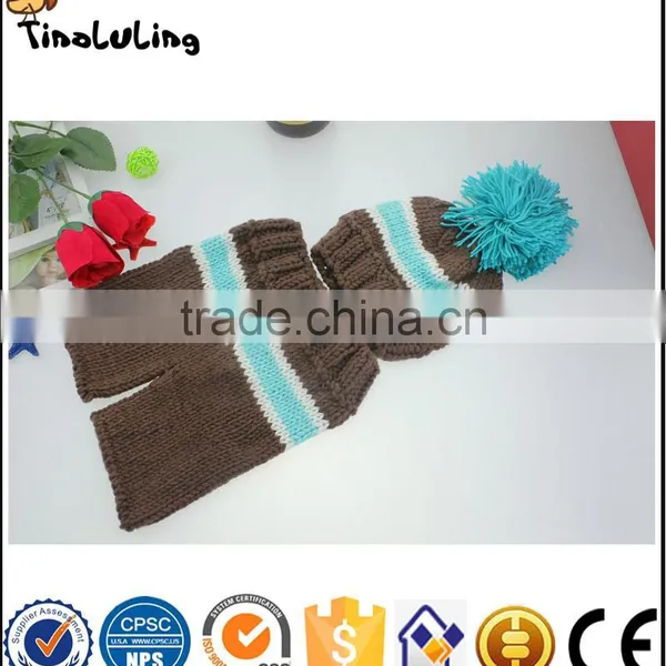 Colorful Knitted Woolen Crochet Baby Hat With Ball Top Selling for New Born Baby Photography Props photo-2