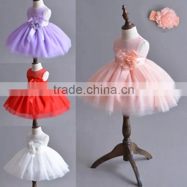 2018 New Baby Cute Dress Kids Girls Dress 4 Colors 1year Old Birthday Dresses photo-3