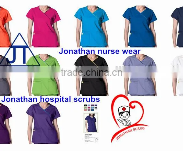 Trendy Nursing Uniforms Mock Wrap Designer Set/nurse Uniform Women Type