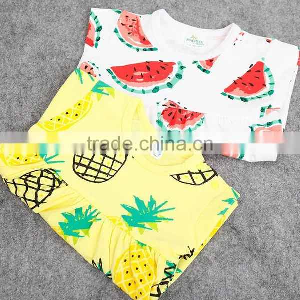 100% Cotton Summer Fruit Pattern Toddlers Dress Wholesale Baby Dress New Style photo-4