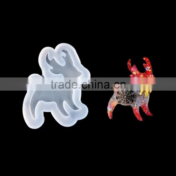 Custom Shape Christmas Reindeer Snowflake Snowman Snowflake Tree White Silicone Resin Mold For Jewelry Making DIY photo-6