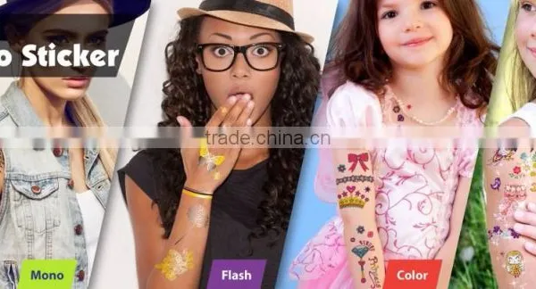 Colorful Glitter Temporary Tattoo Body Fashion Tattoo Sticker Child Tattoos photo-3