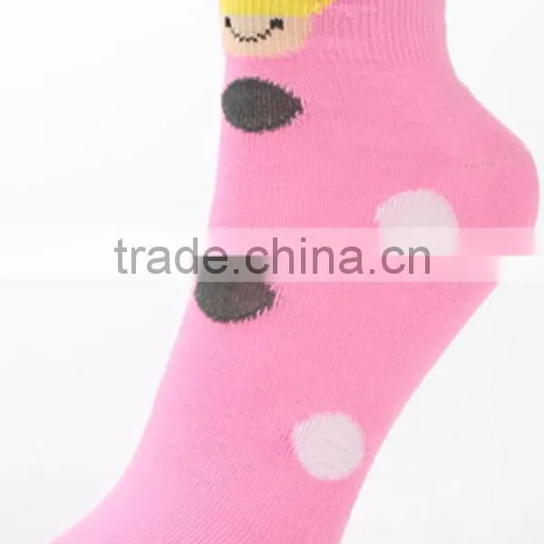 Pretty Polka Dot Smile Style Women Cotton Socks photo-3