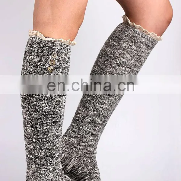 2016 New Arrival 3 Buttoned Lace Boot Socks Warm Winter Boot Cuffs photo-4