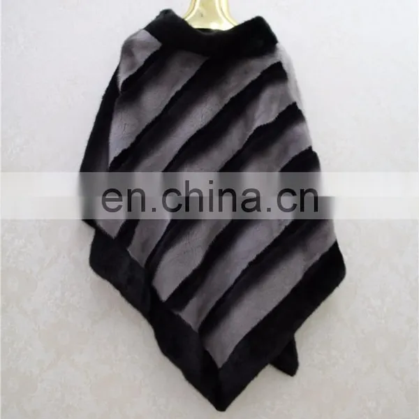 2016 Natural Fashion Mink Fur Shawl Genuine Dyed Mink Fur Cape For Lady photo-3