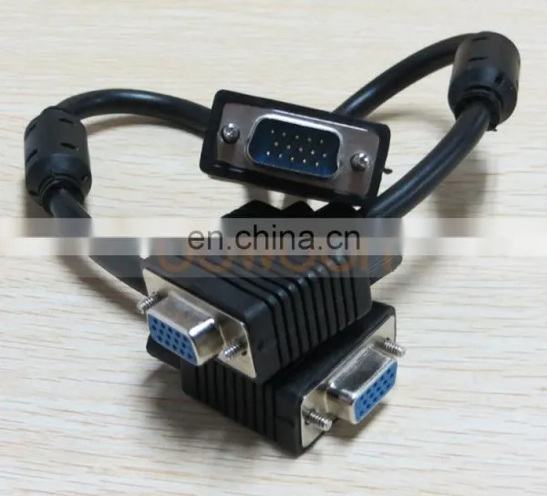 1 VGA Male to 2 VGA Female VGA Monitor Y Splitter Cable photo-2