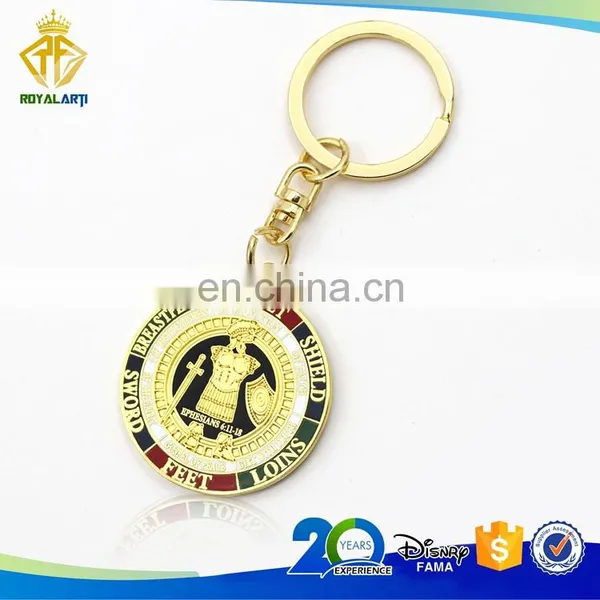 Promotional Custom Hard Enamel Metal Keychain in Shiny Gold Finishing photo-2
