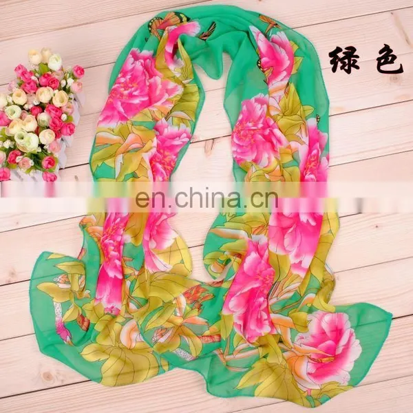 Wholesale New Design Fashion Printing Flora Chiffon Scarf photo-6