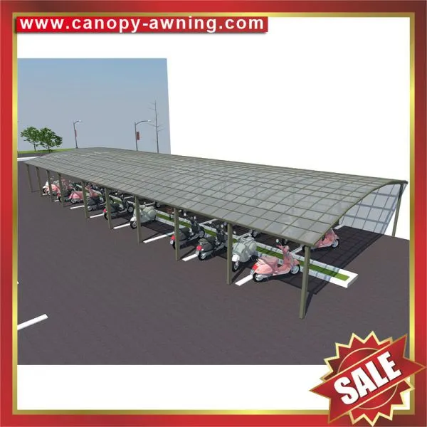 Outdoor Alu Aluminum Aluminium pc Polycarbonate Bike Bicycle Motorcycle Park Canopy Shelter Cover Canopies Awning Project photo-2