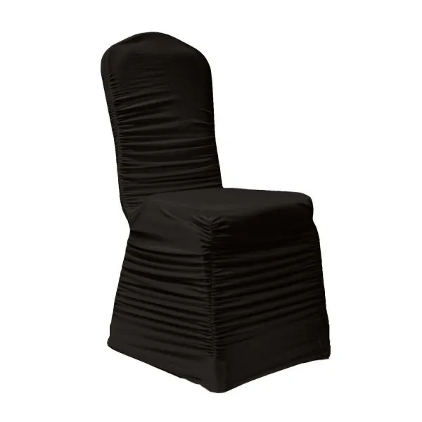 White Premium Ruched Elastic Stretch Spandex Banquet Chair Cover for Wedding Party Dining Event Rest photo-4