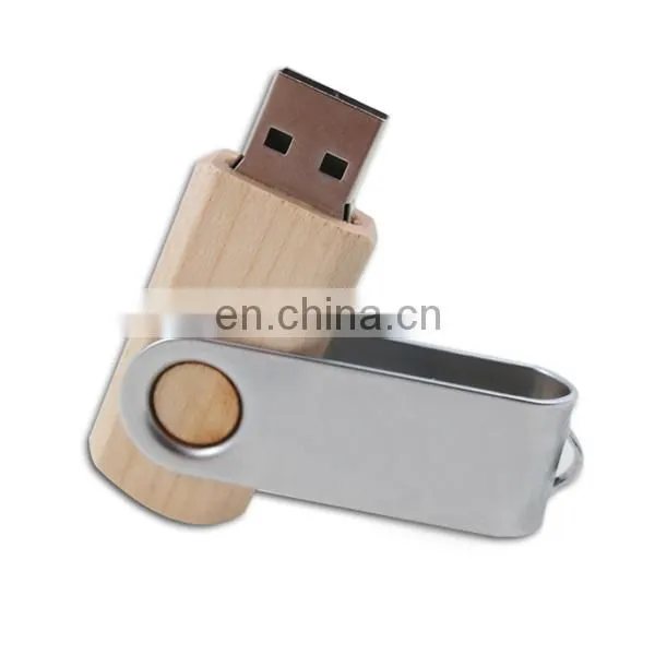 Free Sample Preload Data Wooden Swivel Wood Usb Flash Drive Usb Stick 8GB photo-3