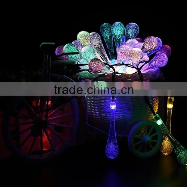 Led Solar Garden String Lights Outdoor Fairy Multi-color Crystal Waterdrops Patio Lights for Party HNL213S photo-6